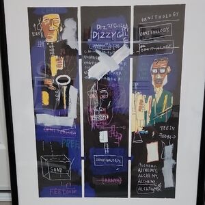 Basquiat Style Abstract Graffiti Art Print – Poster Framed